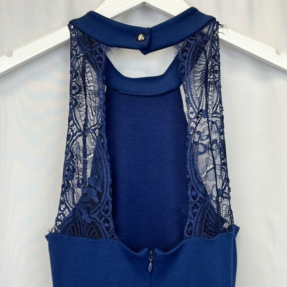 Lulus Womens A Line Dress Blue Backless Halter Sleeveless Lace Size Small New - Picture 5 of 10